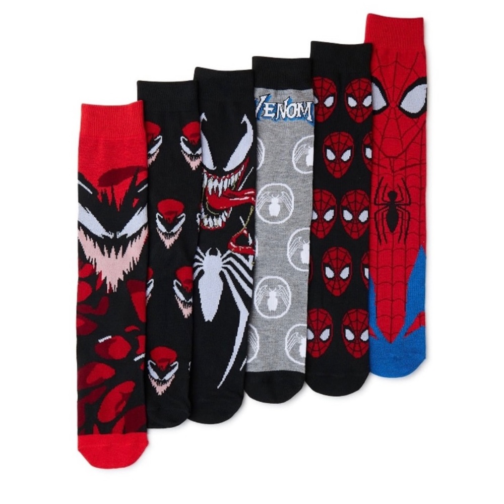 Spiderman Men’s Socks Marvel Spider-Man Venom Multi Colored Designs